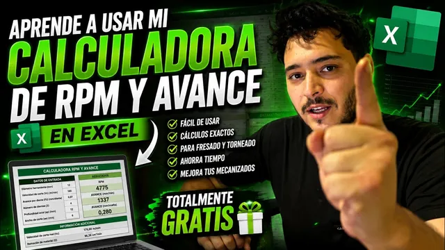 Miniatura del video: Calculá RPM y AVANCES como un profesional | Calculadora CNC gratis