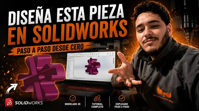 Miniatura del video: SolidWorks desde Cero | Pieza N.º 2 - Modelado Completo Paso a Paso
